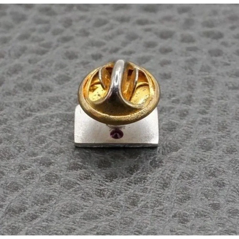 Vintage 1/5 10K Gold Fill Ruby Gemstone Kmart Employee Award Lapel Pin